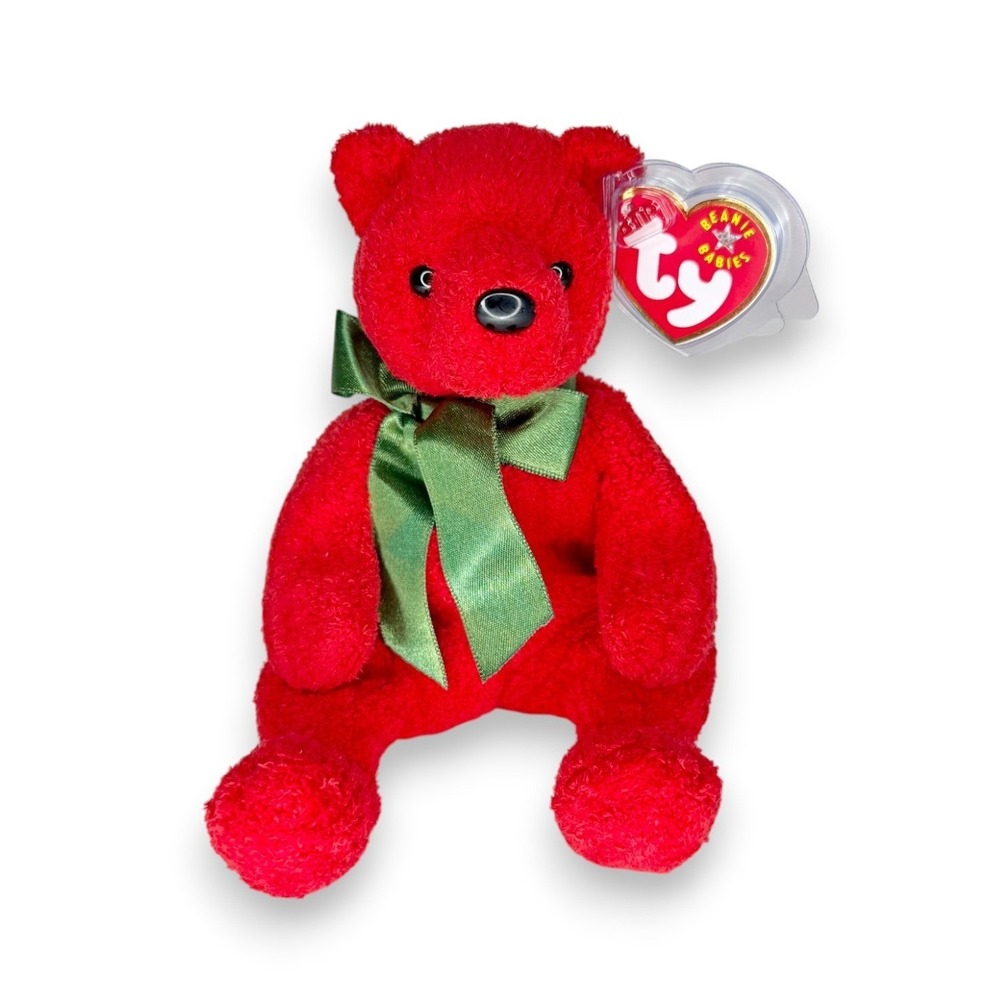 Mistletoe the Bear | Classic Christmas Bear | Mint Heart Tag TY Beanie Baby